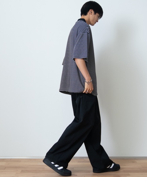 「SINSS」 半袖ポロシャツ MEDIUM ブラック メンズ_画像3