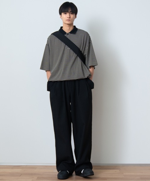 「SINSS」 半袖ポロシャツ MEDIUM ブラック メンズ_画像8