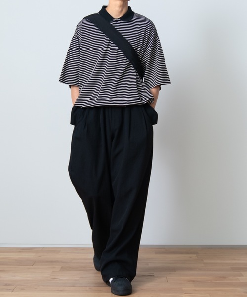 「SINSS」 半袖ポロシャツ MEDIUM ブラック メンズ_画像9