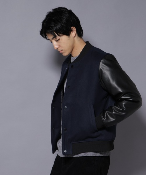 nano universe ナノユニバース　ウールレザー スタジャン ブラック NANO universe（ナノ・ユニバース） スタジャン フェイクレザー