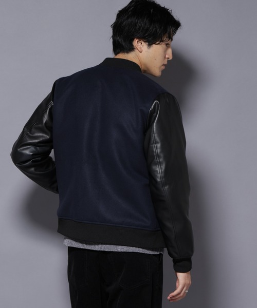 NANO universe（ナノ・ユニバース） スタジャン フェイクレザー