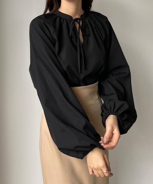 「Louere」 長袖ブラウス MEDIUM ブラック レディース_画像2