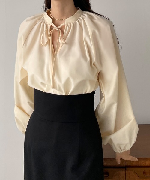 「Louere」 長袖ブラウス MEDIUM ブラック レディース_画像4