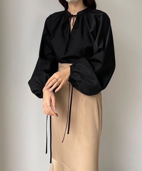 「Louere」 長袖ブラウス MEDIUM ブラック レディース_画像8