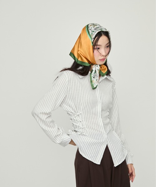 NUJOH スカーフ バンダナ Floral Silk Touch Scarf / フローラルシルク