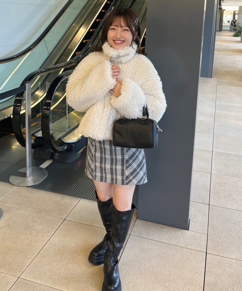 「one after another NICE CLAUP」 ブルゾン FREE ホワイト×ブラック レディース_画像4