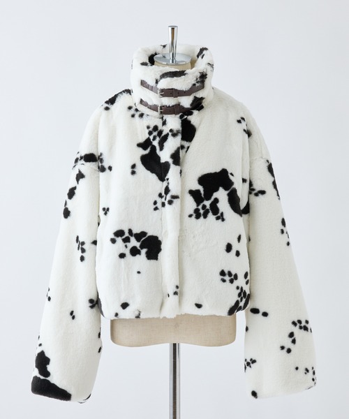 「one after another NICE CLAUP」 ブルゾン FREE ホワイト×ブラック レディース_画像6