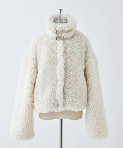 「one after another NICE CLAUP」 ブルゾン FREE ホワイト×ブラック レディース_画像9