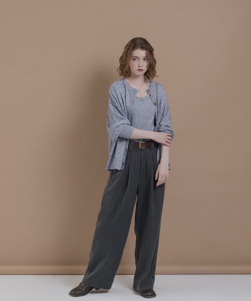 「MUHET」 ニットアンサンブル FREE ネイビー レディース_画像4