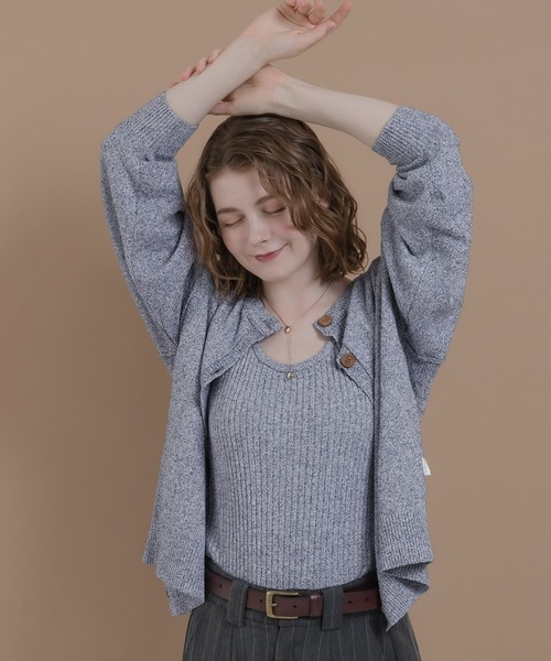 「MUHET」 ニットアンサンブル FREE ネイビー レディース_画像7