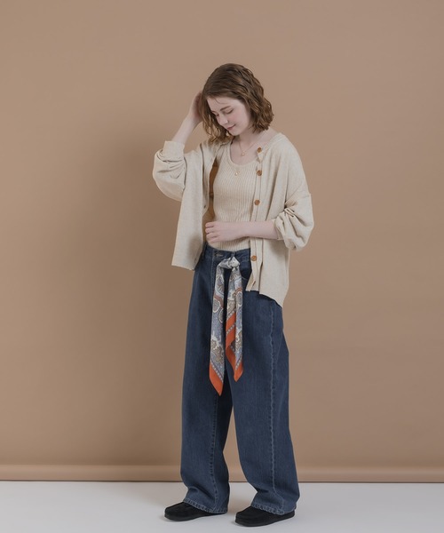 「MUHET」 ニットアンサンブル FREE ネイビー レディース_画像9