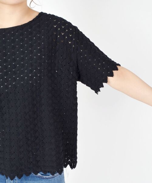 「liflattie ships」 7分袖ニット SMALL グリーン レディース_画像5