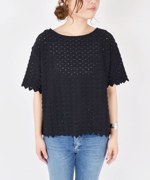 「liflattie ships」 7分袖ニット SMALL グリーン レディース_画像6