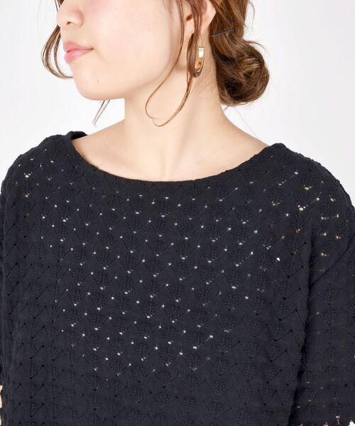 「liflattie ships」 7分袖ニット SMALL グリーン レディース_画像8