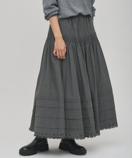 スカート VeniceW Stone-age midi skirt スカート Cotton Silk Sucker Rever Knot