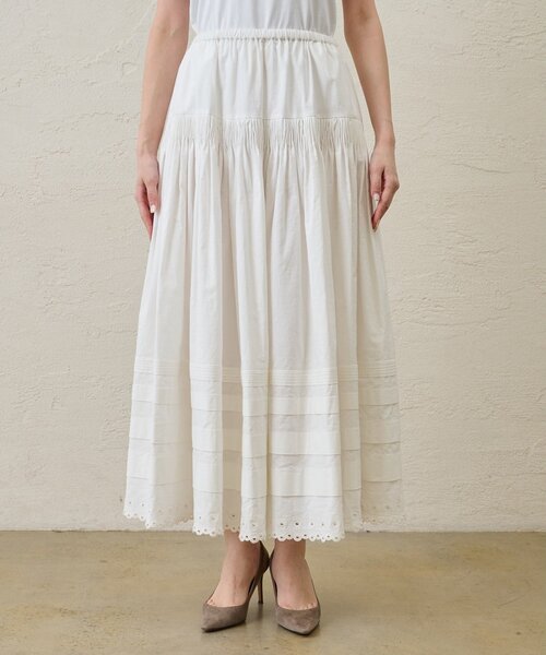 Whim Gazette（ウィム ガゼット） スカート 「GEMINI」スカラップ刺繍