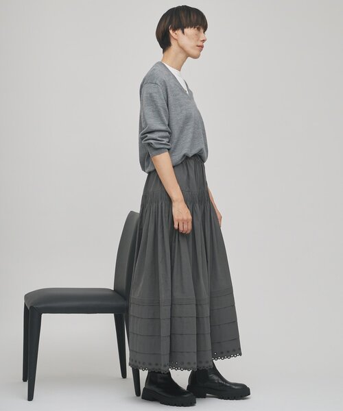 Whim Gazette（ウィム ガゼット） スカート 「GEMINI」スカラップ刺繍