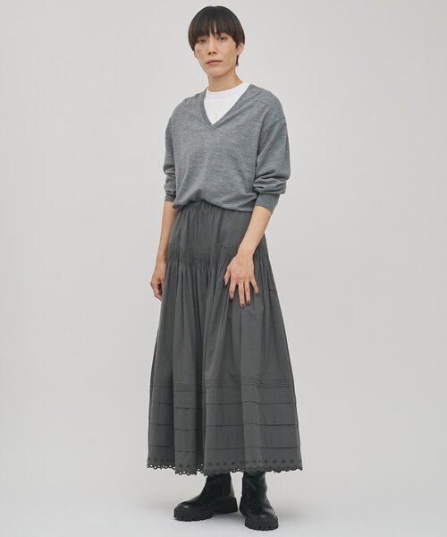 Whim Gazette（ウィム ガゼット） スカート 「GEMINI」スカラップ刺繍