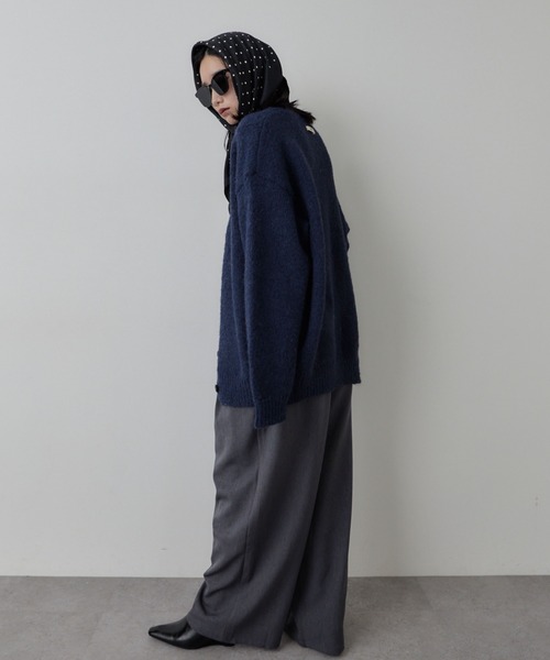 HANNE カーディガン モヘアライクニットカーディガン レディース