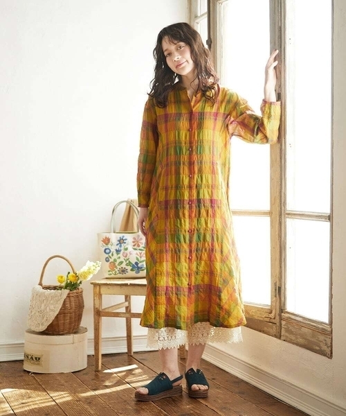 「Jocomomola」 長袖ブラウス 40 パープル レディース_画像2