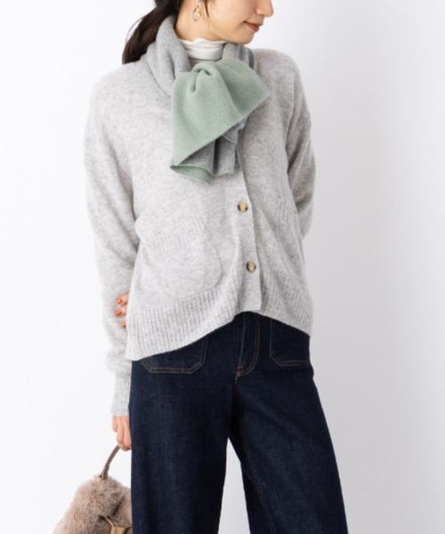 グッチ リバーシブル マフラー ラベンダー グレー マフラー ストール ふんわりカシミヤ100％ リバーシブルマフラー