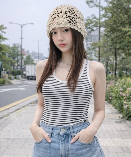 pyornim（ピョルニム） キャップ 帽子 「26年春夏新作」カギ編み