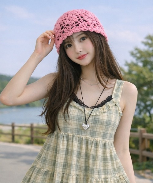 ギャルソン　鍵編み　ニット かぎ編みショート丈ニット la primavera online store