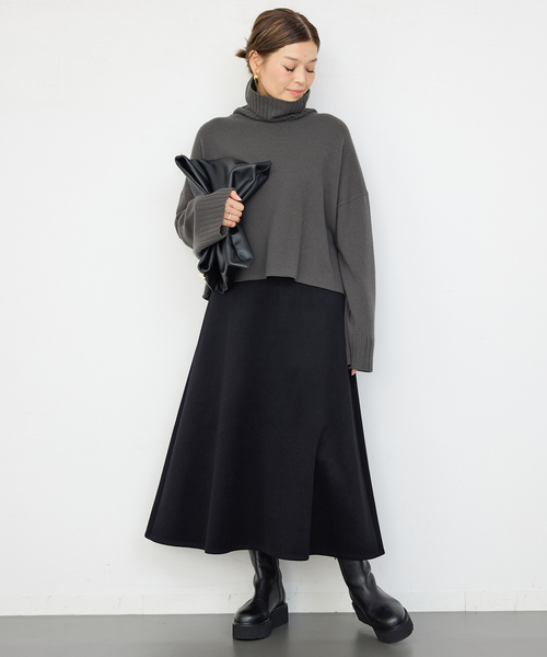 Deuxieme Classe」 フレアスカート 38 ブラック レディース Classe
