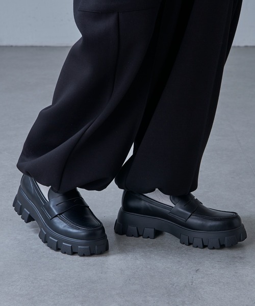 「Lui's」 ローファー 42 ブラック メンズ_画像2