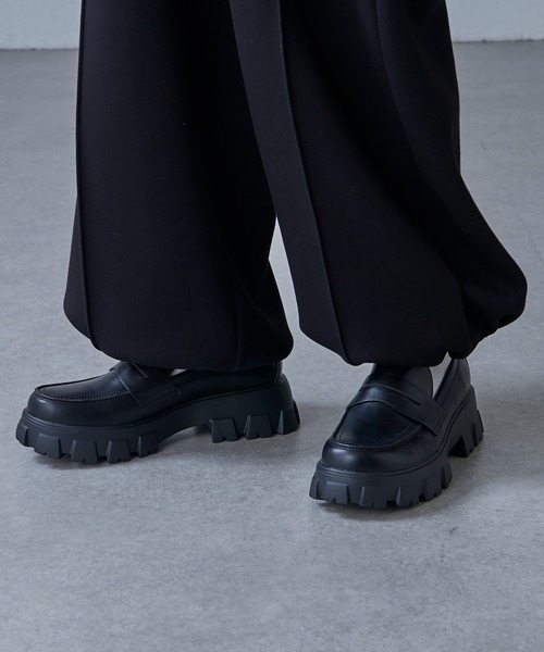 「Lui's」 ローファー 42 ブラック メンズ_画像4