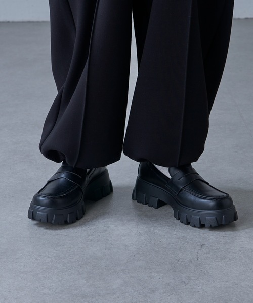 「Lui's」 ローファー 42 ブラック メンズ_画像5