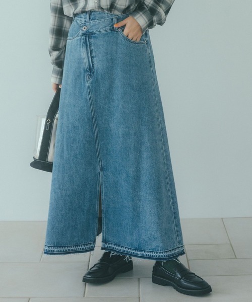 studio CLIP（スタディオクリップ） デニムスカート リメイク風甘織り