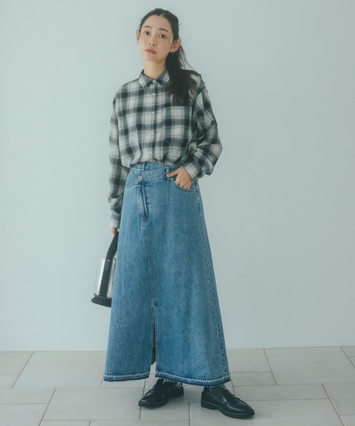 studio CLIP（スタディオクリップ） デニムスカート リメイク風甘織り