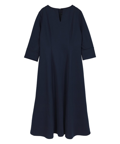 「ur's」 7分袖ワンピース M ネイビー レディース_画像2