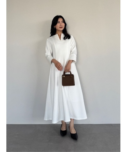 「ur's」 7分袖ワンピース M ネイビー レディース_画像5