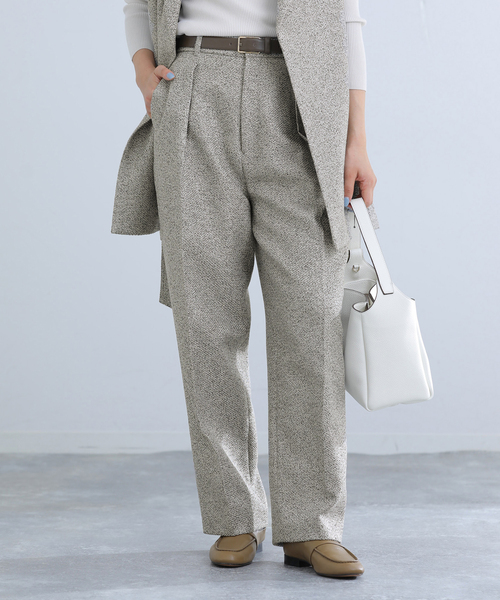 IENA（イエナ） スラックス パンツ ＆NAVY ツイーディーパンツ