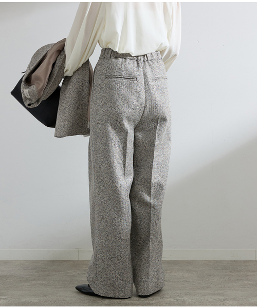 新品IENA IENA（イエナ） スラックス パンツ ＆NAVY ツイーディーパンツ