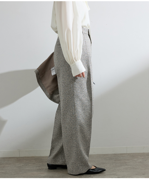 IENA（イエナ） スラックス パンツ ＆NAVY ツイーディーパンツ