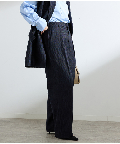 IENA（イエナ） スラックス パンツ ＆NAVY ツイーディーパンツ