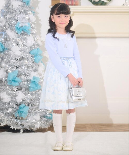 mezzo piano ワンピース バレエ柄 ドッキングワンピース キッズ 子供服