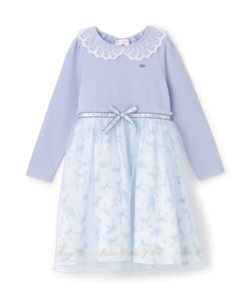 mezzo piano ワンピース バレエ柄 ドッキングワンピース キッズ 子供服