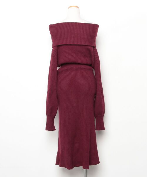「anuans」 ニットワンピース SMALL ボルドー レディースの画像