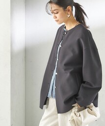 SHIPS（シップス） ノーカラーコート コート 「手洗い可能」ストレッチ