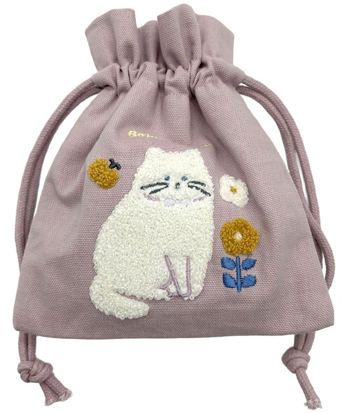 ポーチ ねこねこ 刺繍巾着 小物入れ レディース メンズ : ZOZOTOWN