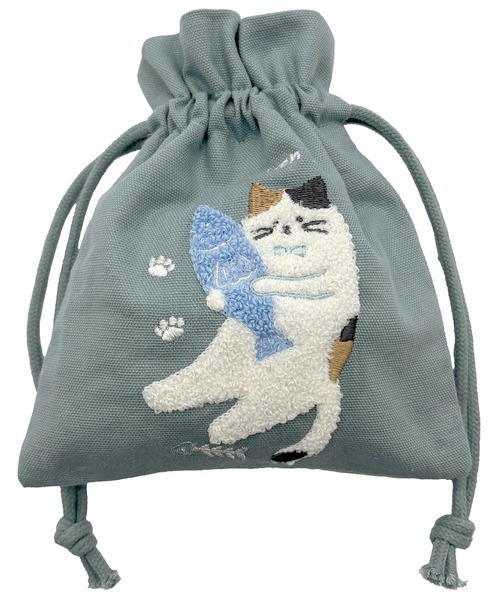 ポーチ ねこねこ 刺繍巾着 小物入れ レディース メンズ : ZOZOTOWN