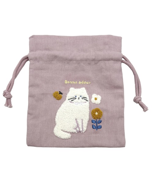 ポーチ ねこねこ 刺繍巾着 小物入れ レディース メンズ : ZOZOTOWN