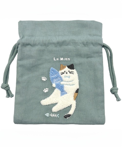 ポーチ ねこねこ 刺繍巾着 小物入れ レディース メンズ : ZOZOTOWN
