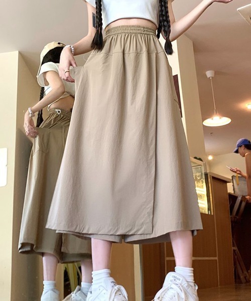 ワイドパンツ パンツ ラップスカート風ワイドパンツ レディース