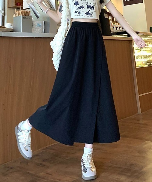 ワイドパンツ パンツ ラップスカート風ワイドパンツ レディース