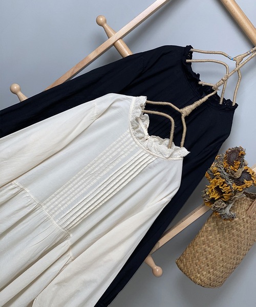 「aimoha」 長袖ワンピース FREE ブラック レディース_画像5